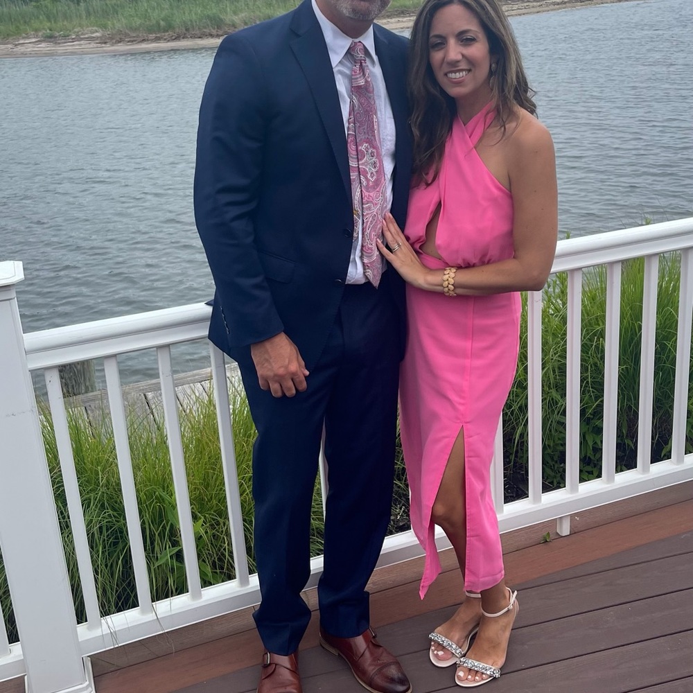 Womens midi cocktail dress in fucshia